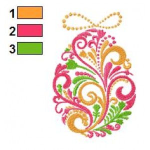 Colored Ornament Embroidery Design